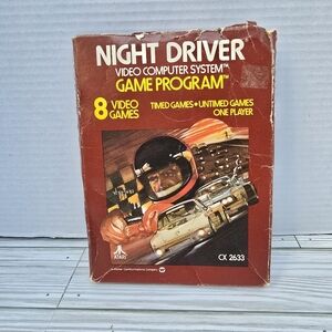 Atari Night Driver Video Game CX2633 Original Box Electronic Gaming Collectable